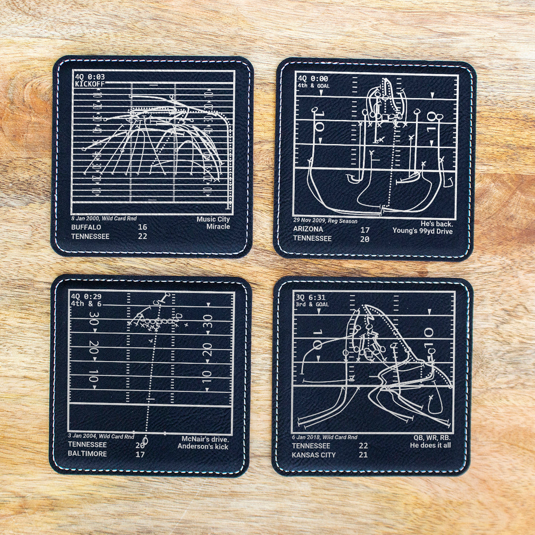 Tennessee Titans Greatest Plays: Leatherette Coasters (Set of 4)