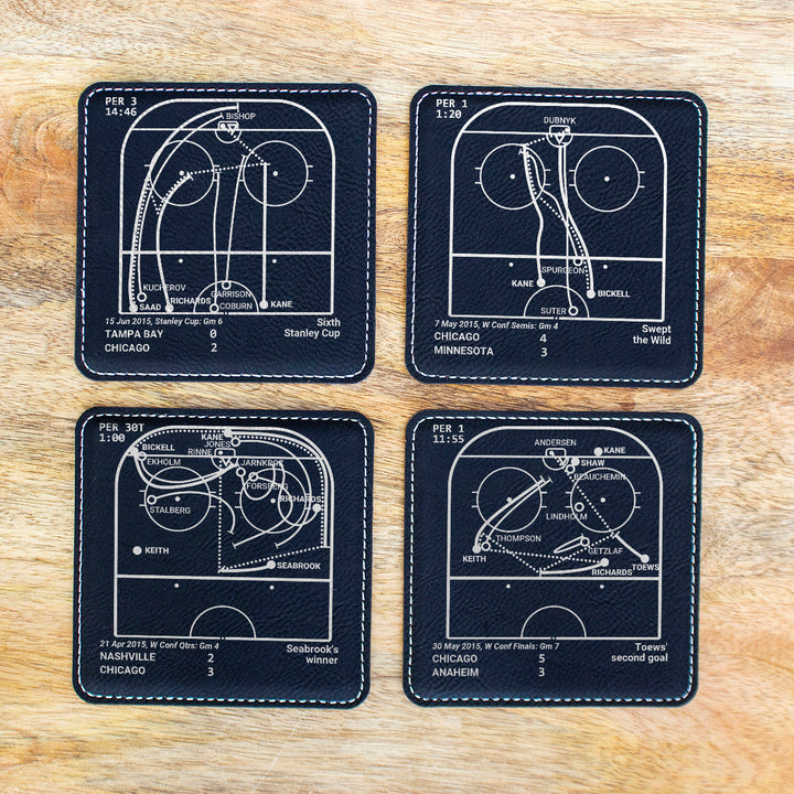 <b>2015 Champions</b> Blackhawks Plays: Leatherette Coasters (Set of 4)