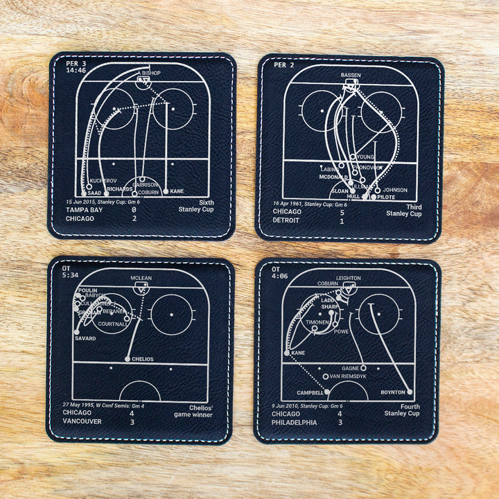Chicago Blackhawks Greatest Goals: Leatherette Coasters (Set of 4)