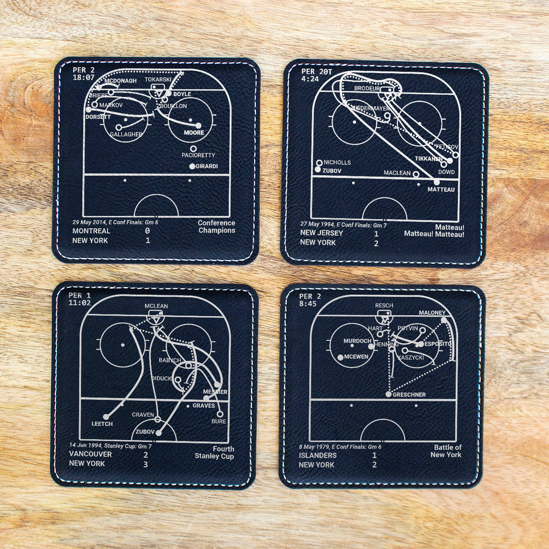 New York Rangers Greatest Goals: Leatherette Coasters (Set of 4)