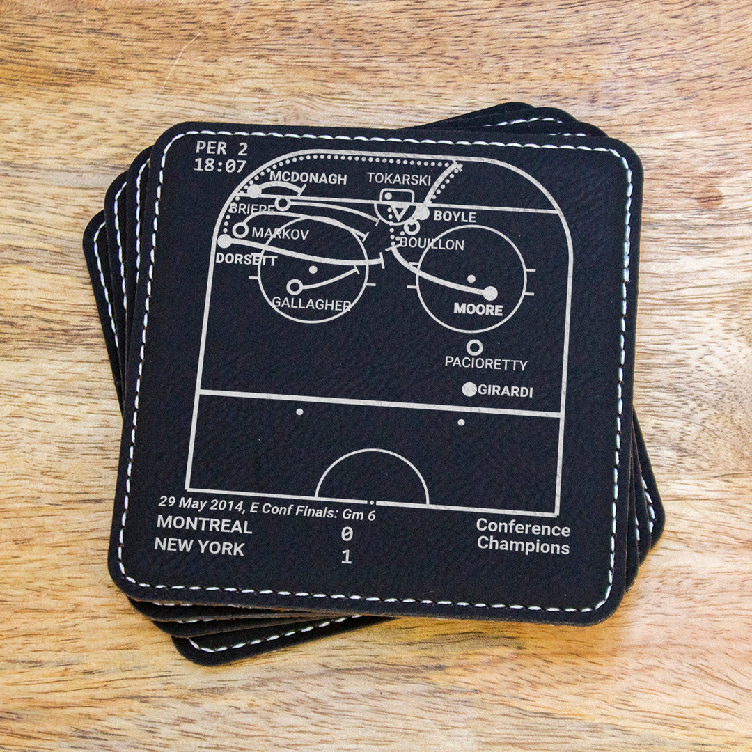 New York Rangers Greatest Goals: Leatherette Coasters (Set of 4)