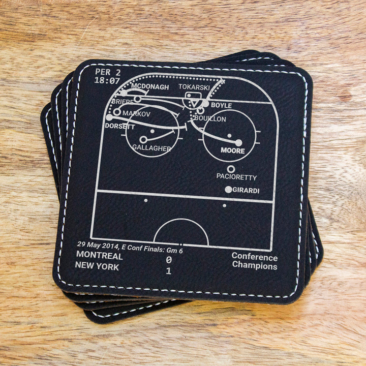 New York Rangers Greatest Goals: Leatherette Coasters (Set of 4)