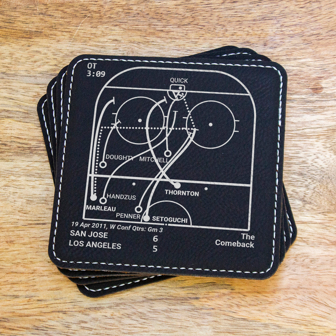 San Jose Sharks Greatest Goals: Leatherette Coasters (Set of 4)