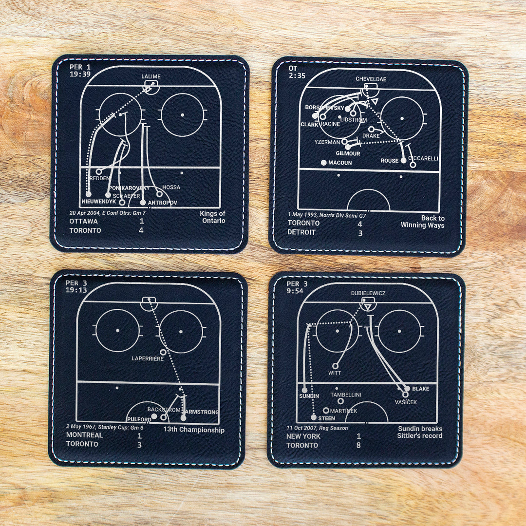 Toronto Maple Leafs Greatest Goals: Leatherette Coasters (Set of 4)
