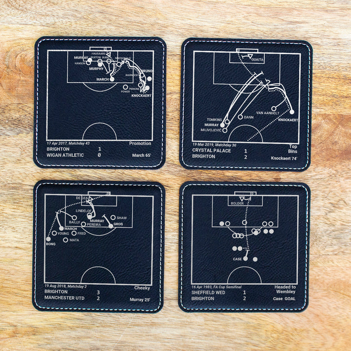 Brighton & Hove Albion Greatest Goals: Leatherette Coasters (Set of 4)