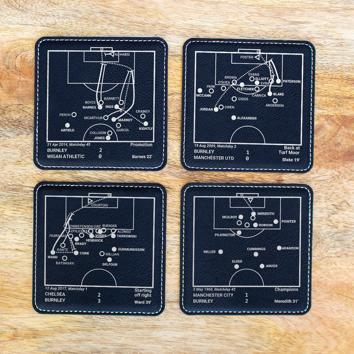 Burnley Greatest Goals: Leatherette Coasters (Set of 4)
