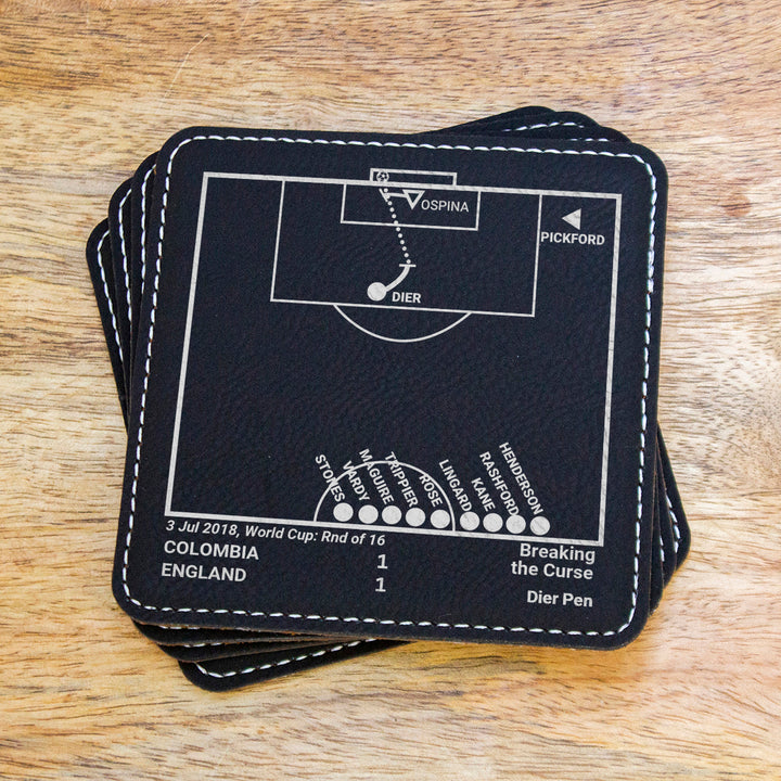 Greatest England World Cup Plays: Leatherette Coasters (Set of 4)