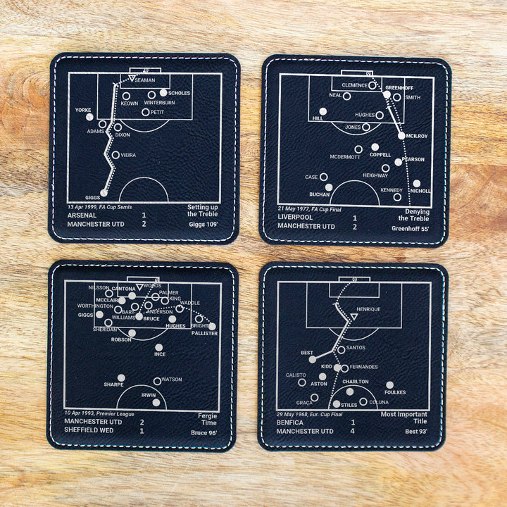 Manchester United Greatest Goals: Leatherette Coasters (Set of 4)