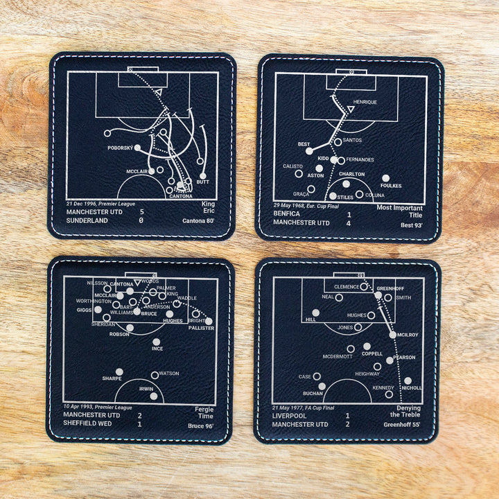 Greatest Manchester United Vintage Plays: Leatherette Coasters (Set of 4)