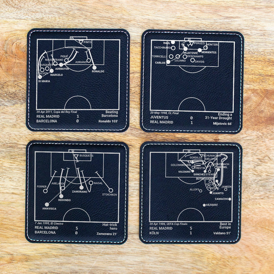 Real Madrid Greatest Goals: Leatherette Coasters (Set of 4)
