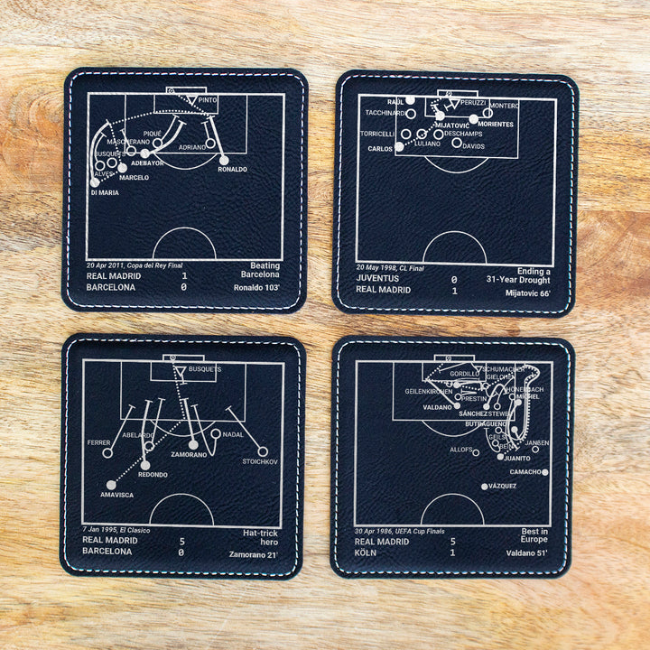 Real Madrid Greatest Goals: Leatherette Coasters (Set of 4)