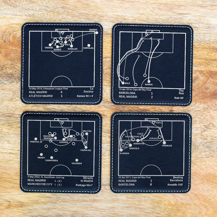 Greatest Real Madrid Modern Plays: Leatherette Coasters (Set of 4)