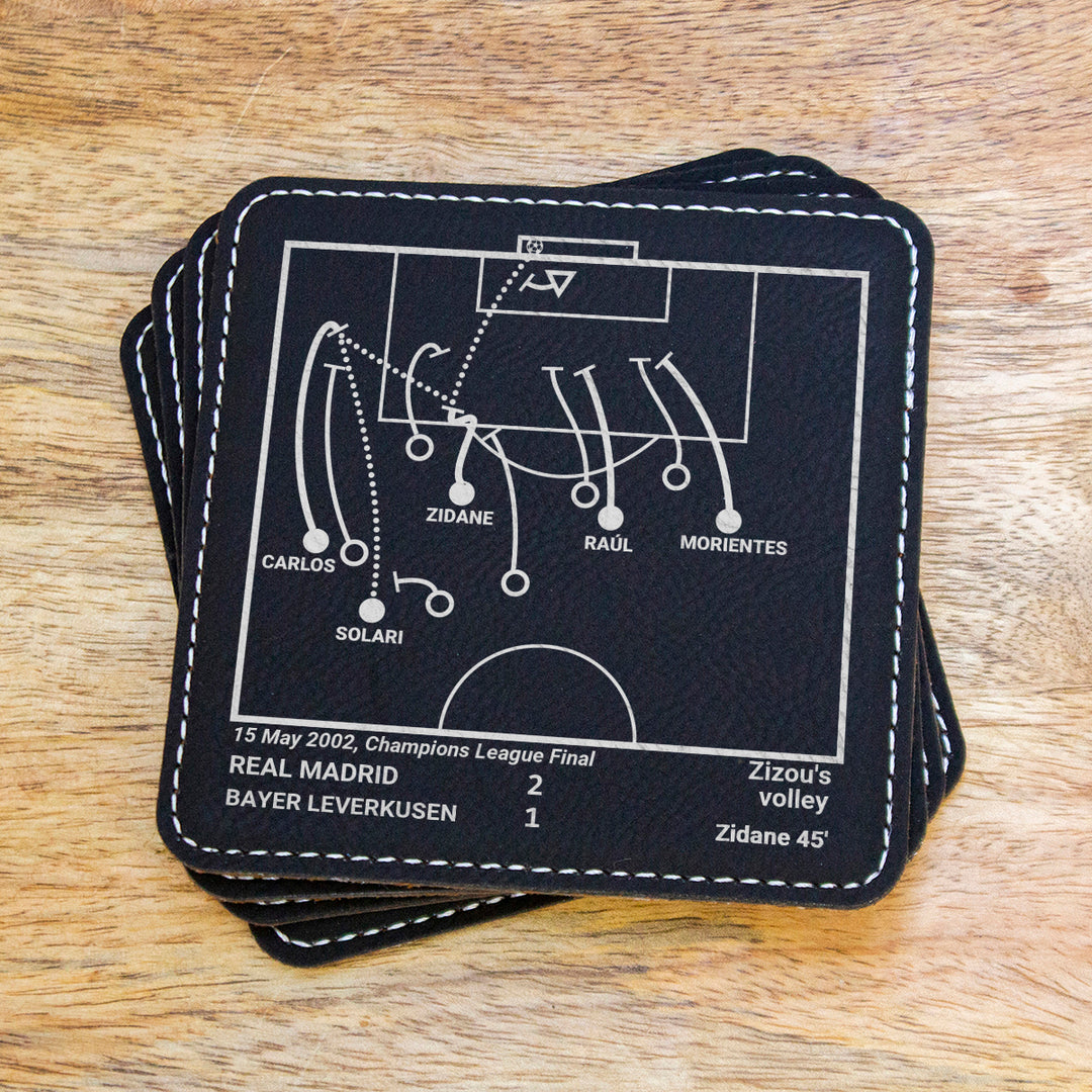 Greatest Real Madrid Vintage Plays: Leatherette Coasters (Set of 4)