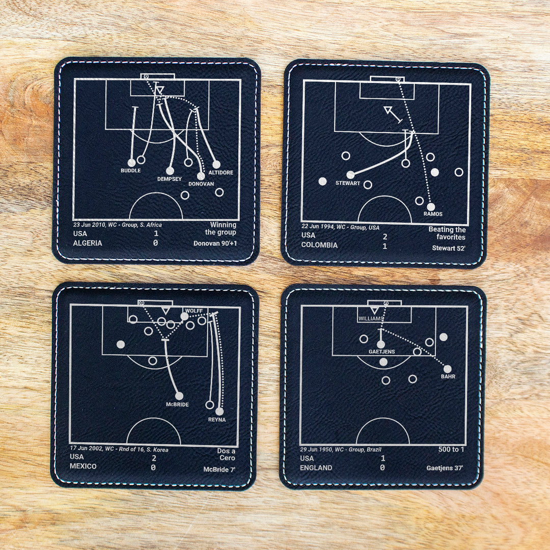 USMNT Greatest Goals: Leatherette Coasters (Set of 4)