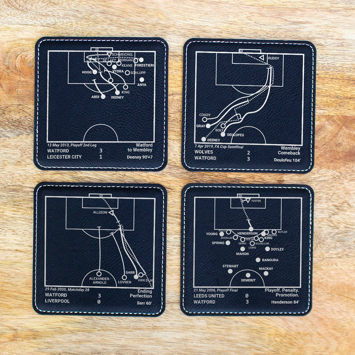 Watford Greatest Goals: Leatherette Coasters (Set of 4)