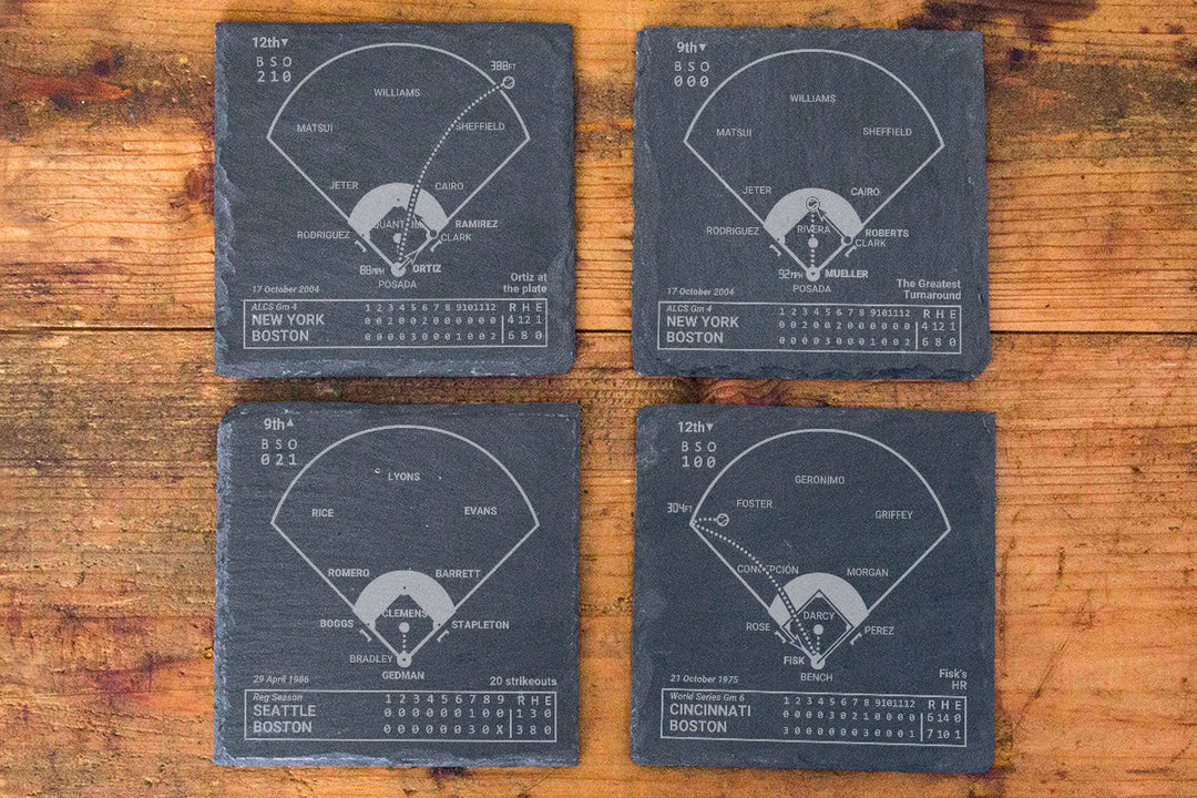 Boston Red Sox Greatest Plays: Slate Coasters (Set of 4)