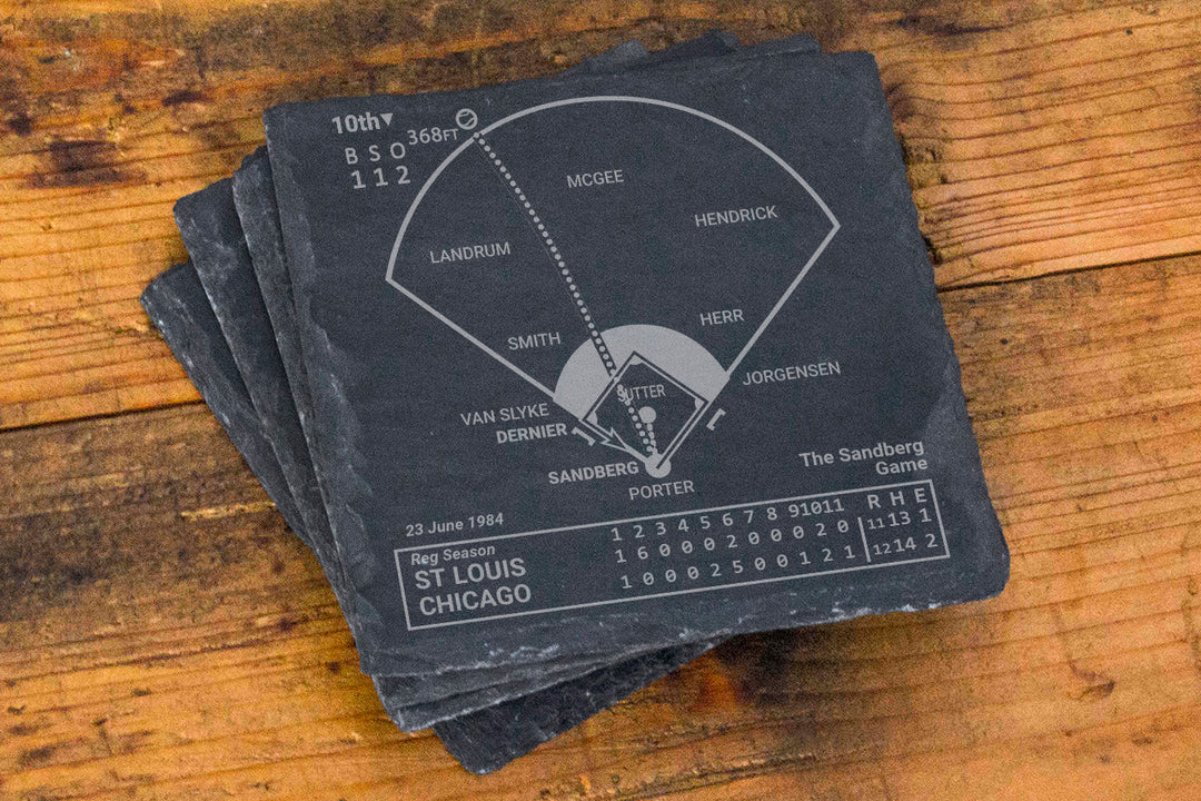Greatest Cubs Vintage Plays: Slate Coasters (Set of 4)