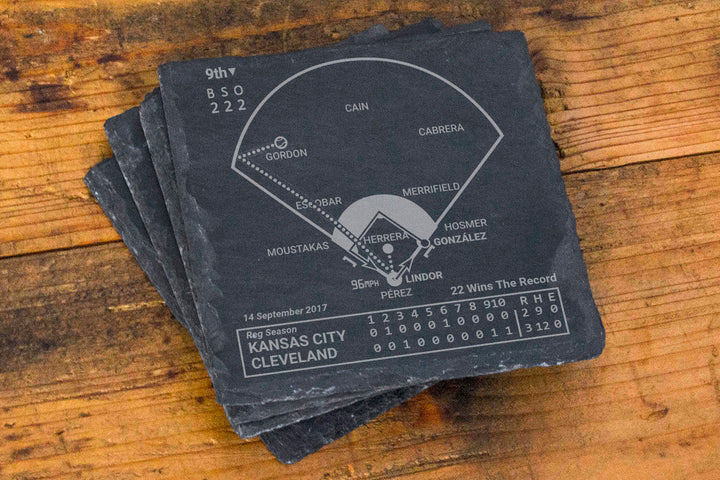 Cleveland Guardians Greatest Plays: Slate Coasters (Set of 4)