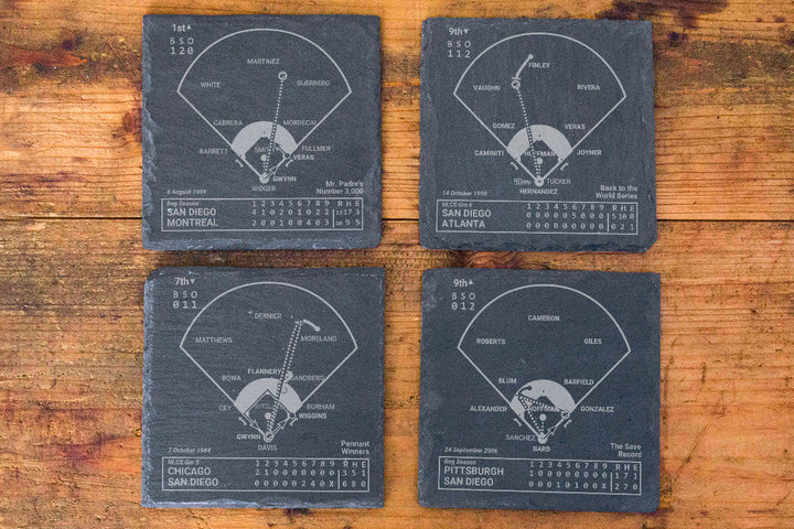 San Diego Padres Greatest Plays: Slate Coasters (Set of 4)