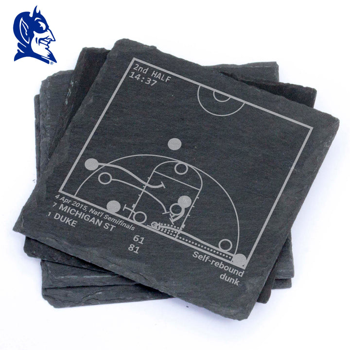 <b>2015 Champions</b> Duke Basketball Plays: Slate Coasters (Set of 4)