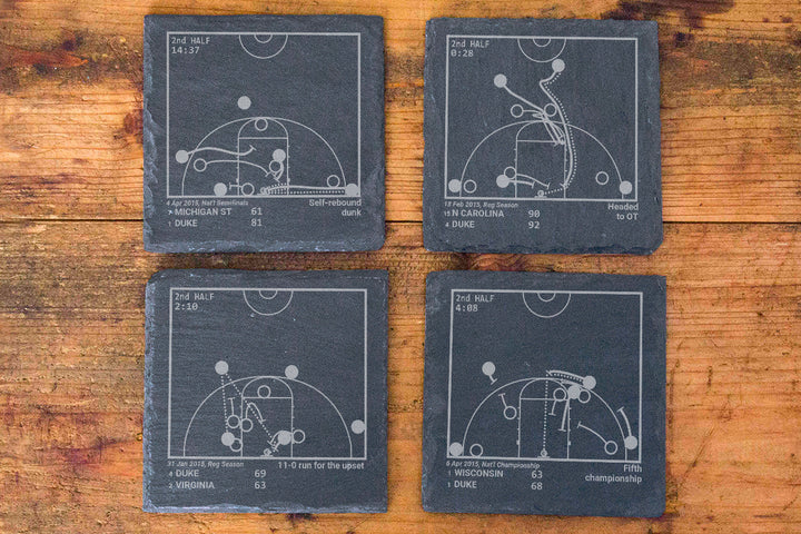 <b>2015 Champions</b> Duke Basketball Plays: Slate Coasters (Set of 4)
