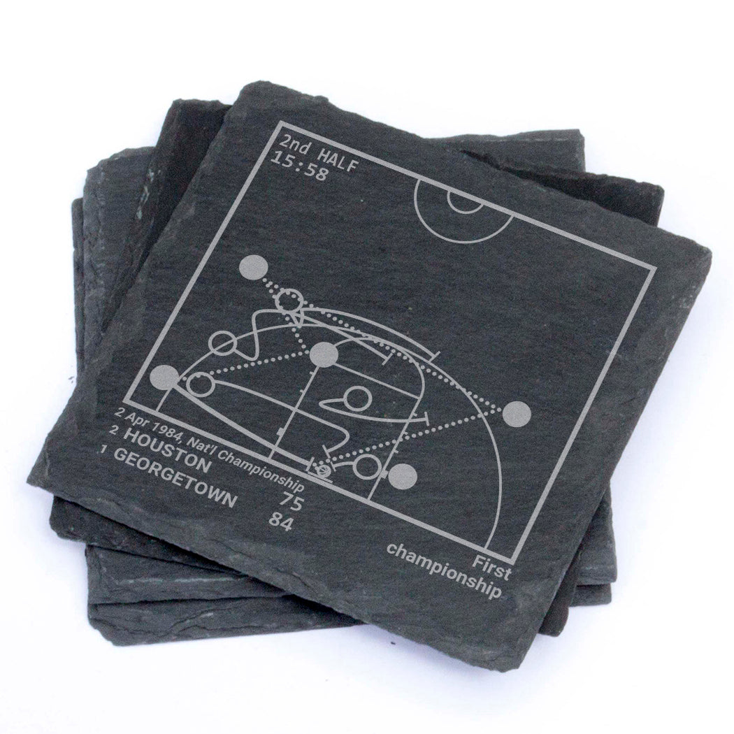 Greatest Georgetown Basketball Plays: Slate Coasters (Set of 4)