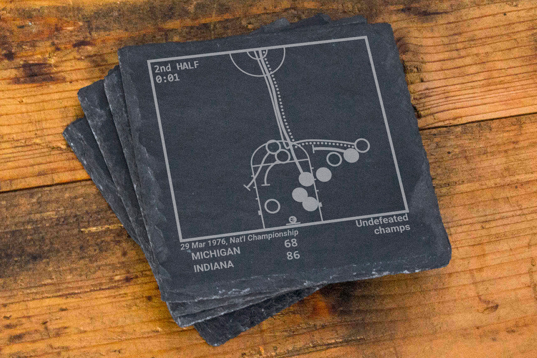 Indiana Basketball Greatest Plays: Slate Coasters (Set of 4)