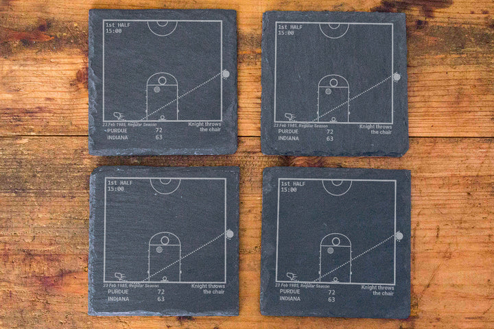 Knight Throws the Chair: Slate Coasters (Set of 4)