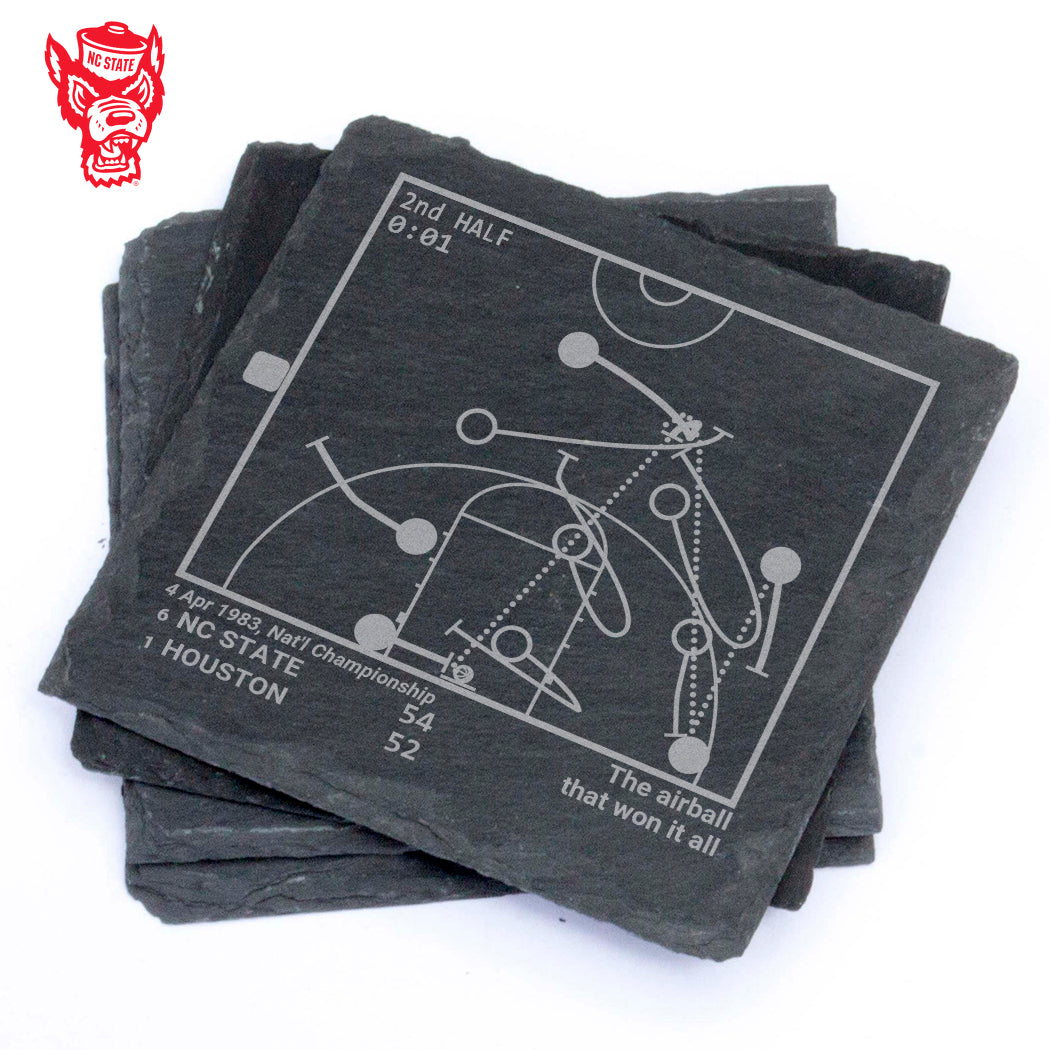 NC State Basketball Greatest Plays: Slate Coasters (Set of 4)