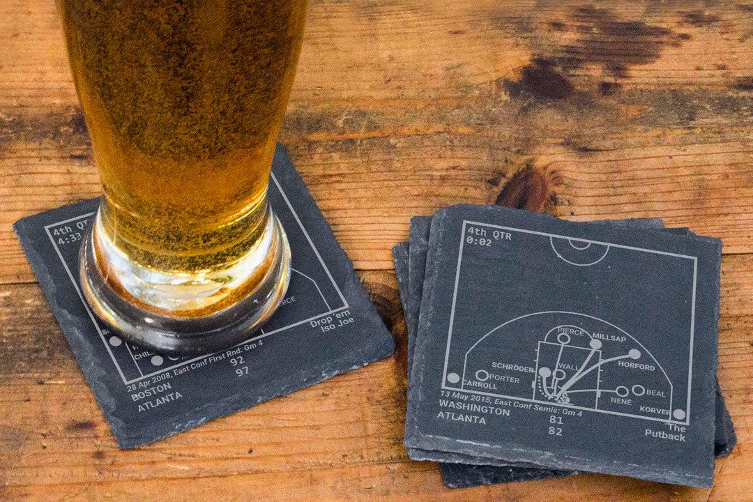 Atlanta Hawks Greatest Plays: Slate Coasters (Set of 4)