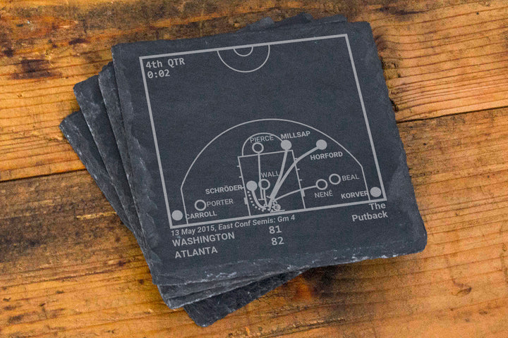Atlanta Hawks Greatest Plays: Slate Coasters (Set of 4)