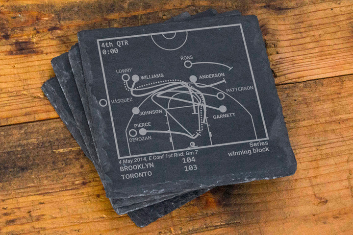 Brooklyn Nets Greatest Plays: Slate Coasters (Set of 4)