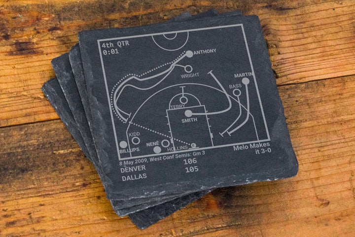 Denver Nuggets Greatest Plays: Slate Coasters (Set of 4)