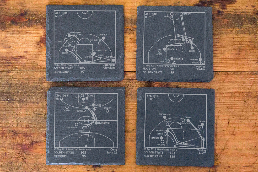 <b>2015 Champions</b> Warriors Plays: Slate Coasters (Set of 4)