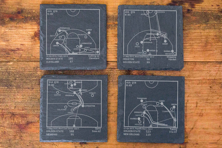 <b>2015 Champions</b> Warriors Plays: Slate Coasters (Set of 4)