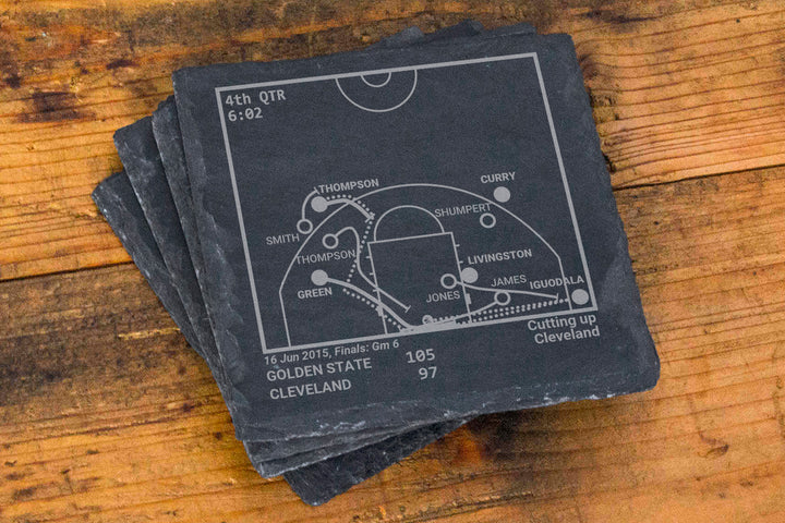 <b>2015 Champions</b> Warriors Plays: Slate Coasters (Set of 4)