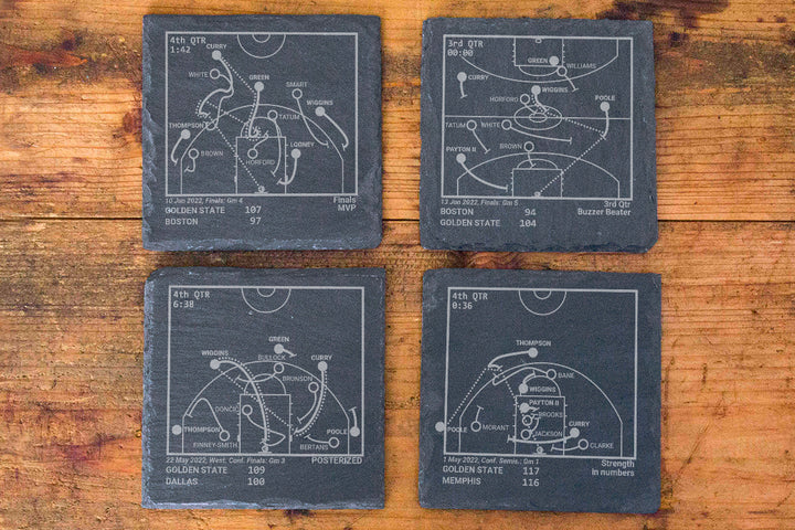 <b>2022 Champions</b> Warriors Plays: Slate Coasters (Set of 4)