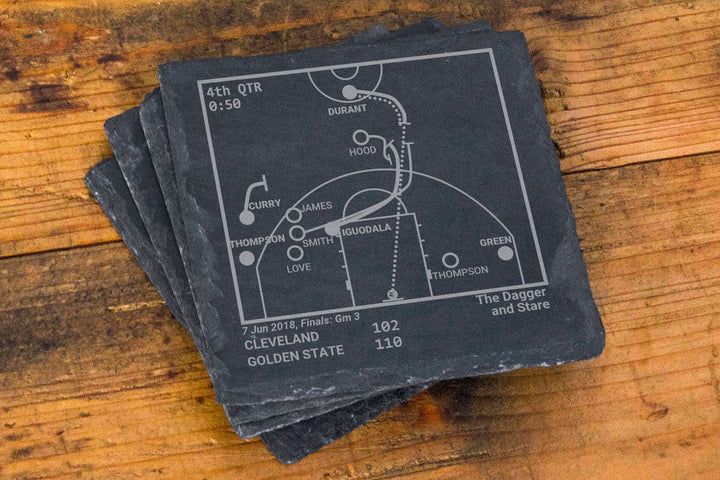 Golden State Warriors Greatest Plays: Slate Coasters (Set of 4)