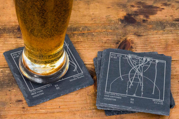 Houston Rockets Greatest Plays: Slate Coasters (Set of 4)