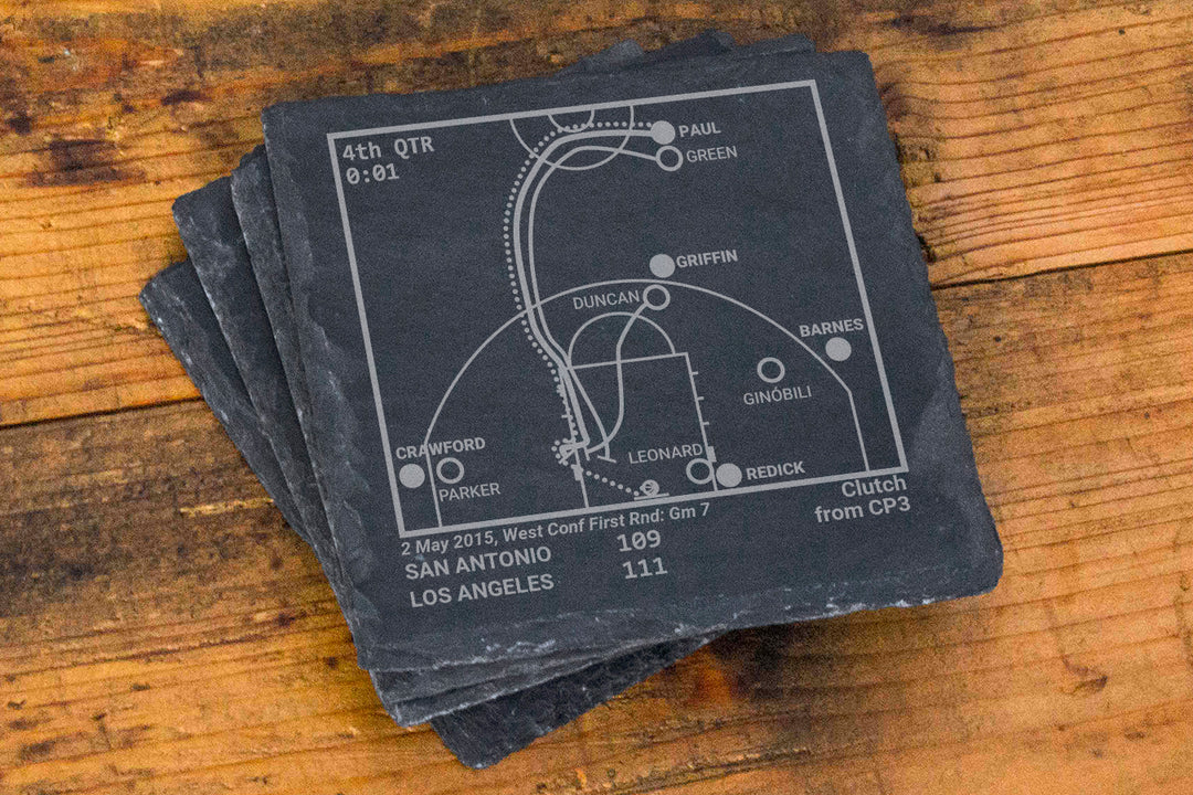 LA Clippers Greatest Plays: Slate Coasters (Set of 4)