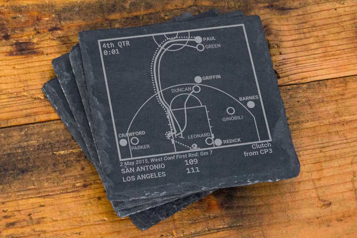 LA Clippers Greatest Plays: Slate Coasters (Set of 4)