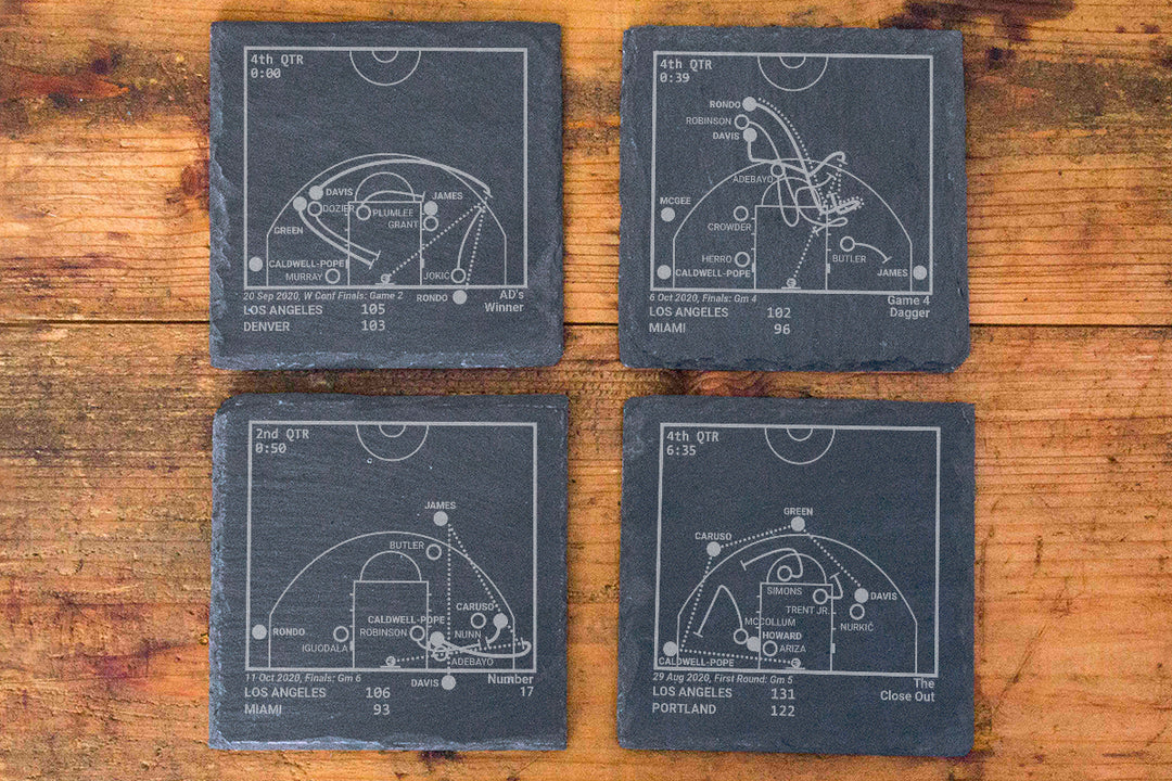 <b>2020 Champions</b> Lakers Plays: Slate Coasters (Set of 4)
