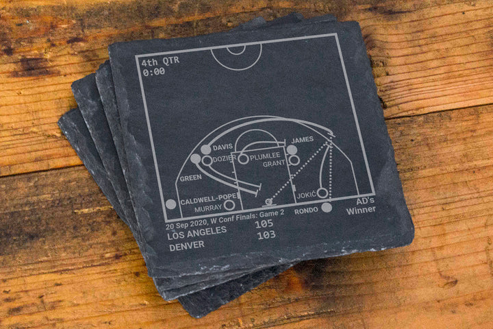 <b>2020 Champions</b> Lakers Plays: Slate Coasters (Set of 4)