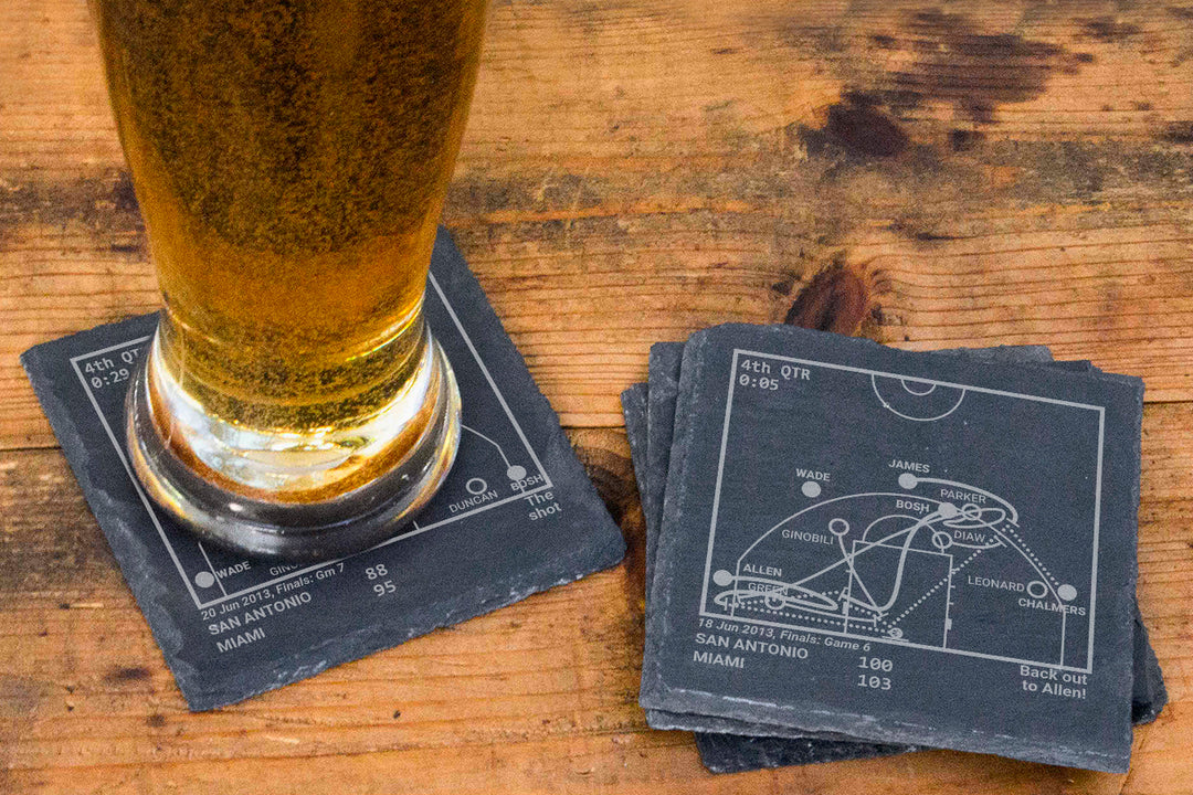 Miami Heat Greatest Plays: Slate Coasters (Set of 4)