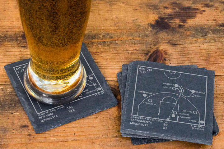Minnesota Timberwolves Greatest Plays: Slate Coasters (Set of 4)