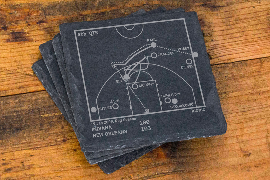 New Orleans Pelicans Greatest Plays: Slate Coasters (Set of 4)