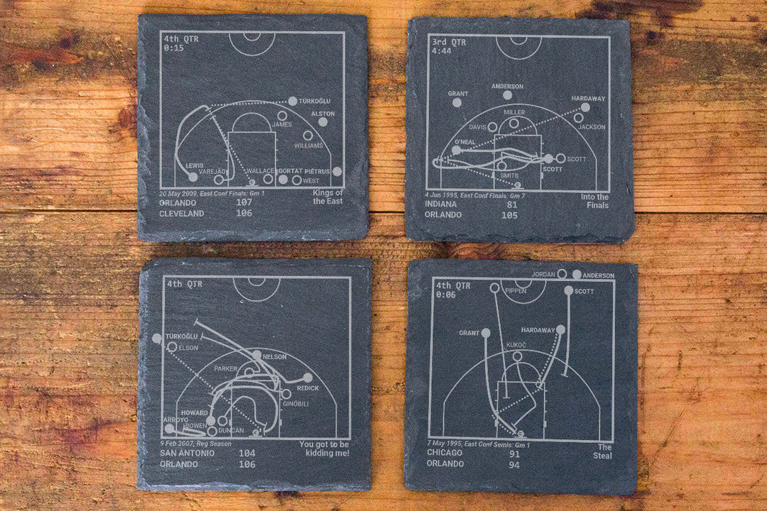 Orlando Magic Greatest Plays: Slate Coasters (Set of 4)