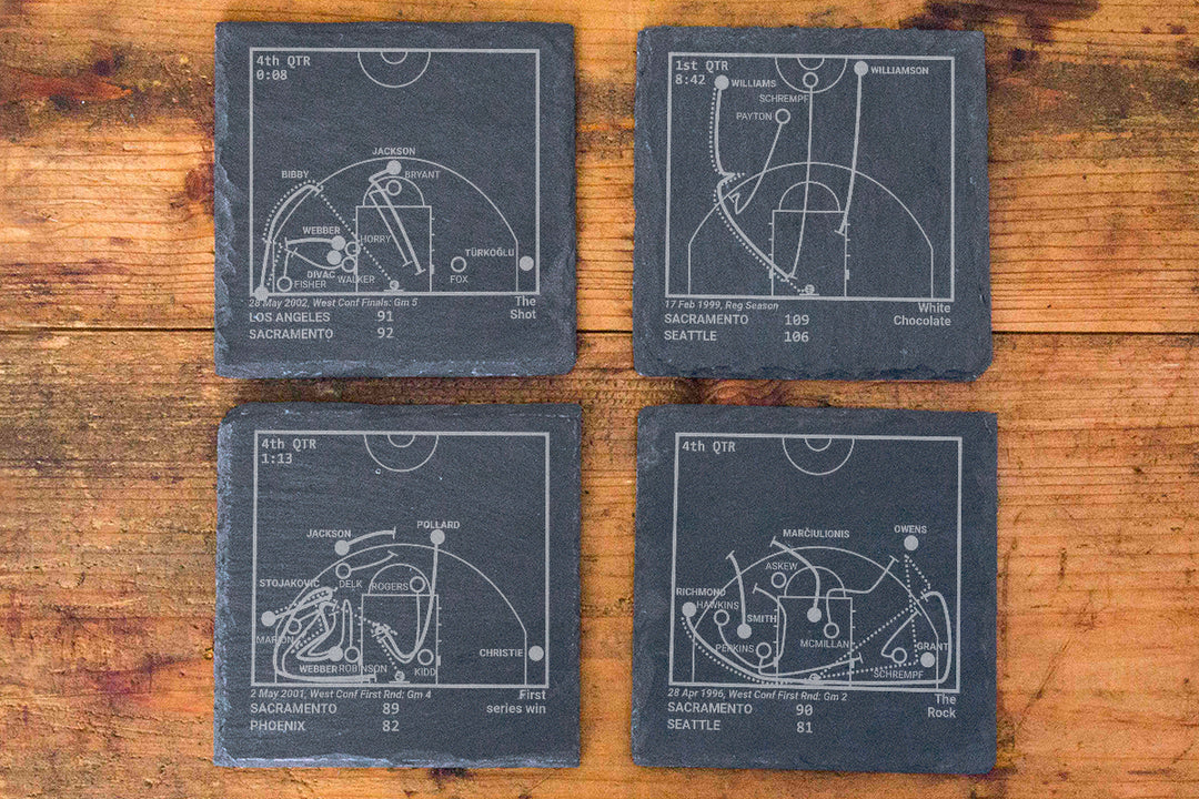 Sacramento Kings Greatest Plays: Slate Coasters (Set of 4)