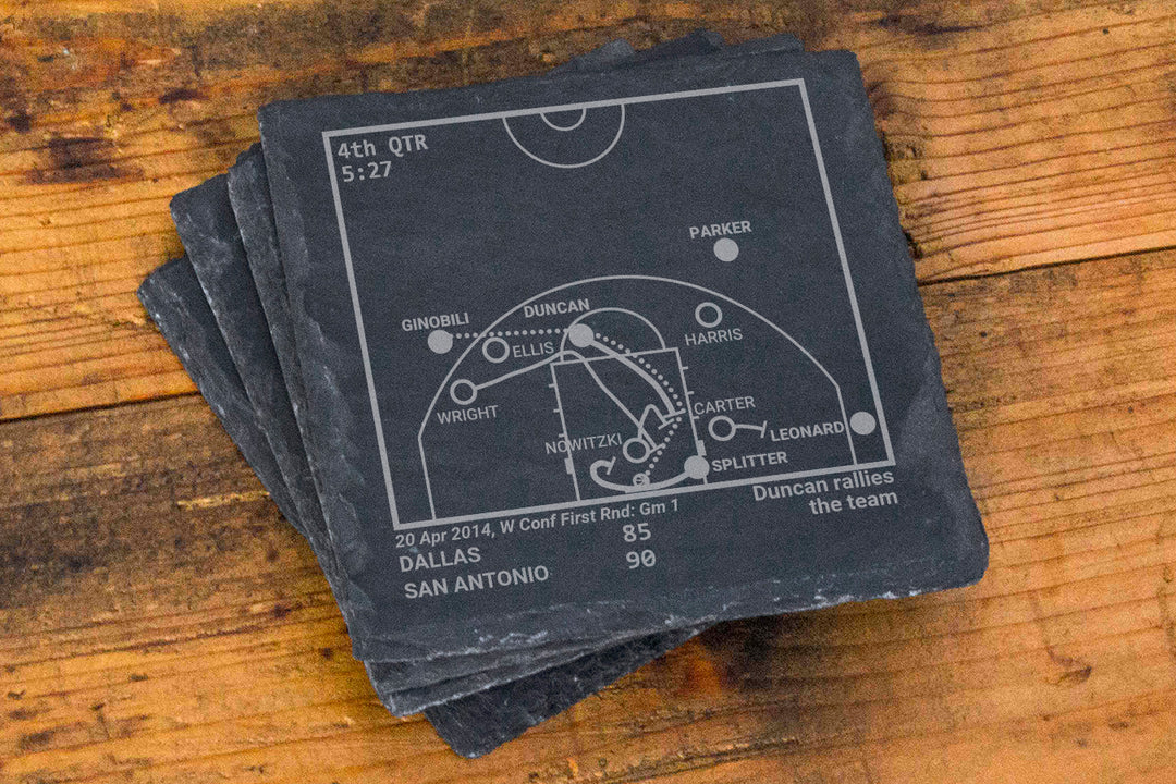 <b>2014 Champions</b> Spurs Plays: Slate Coasters (Set of 4)