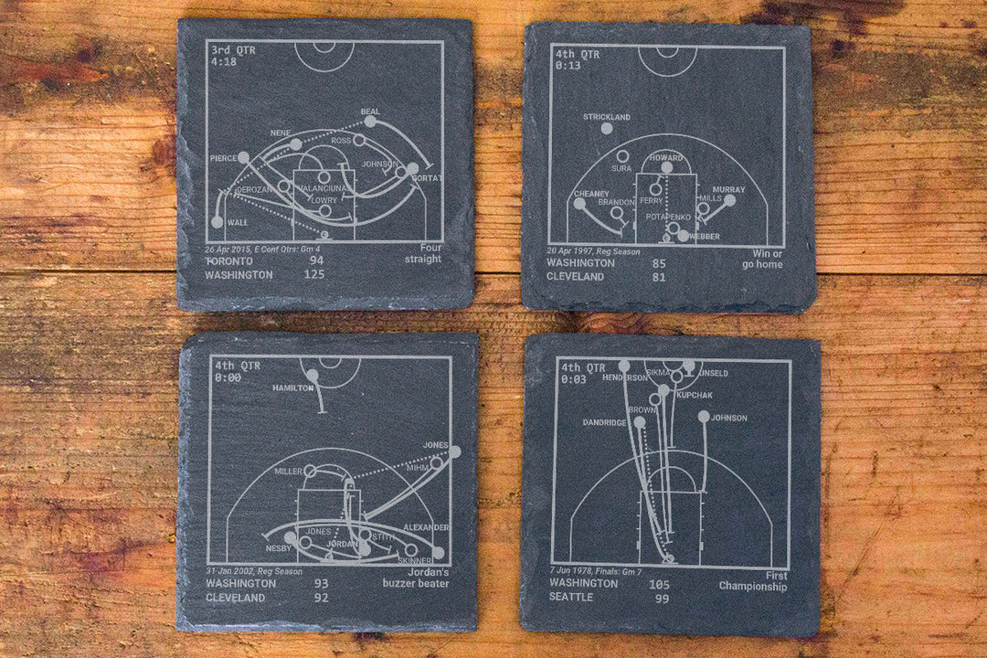Washington Wizards Greatest Plays: Slate Coasters (Set of 4)